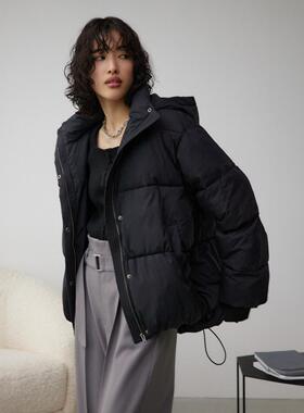 日单Oversize宽松廓形超蓬松储热前短后长衬垫夹克面包棉服