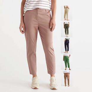多色有大码 Chino宽松小脚锥形萝卜休闲裤 全棉水洗平梭织经典