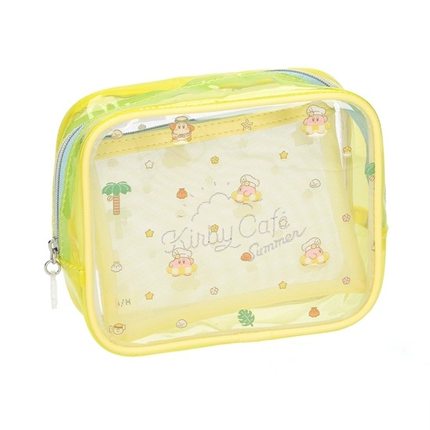 星之卡比透明PVC网纱两件套卡通印花洗漱包小物件收纳包化妆包