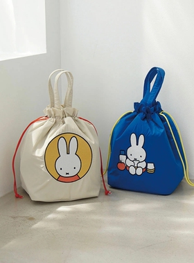 日系卡通可爱兔子手提便当袋束口收纳袋上班族学生饭盒包保温袋