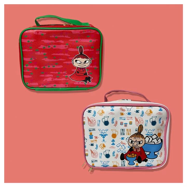 姆明卡通印花撞色皮质内衣物多功能美妆工具化妆品手提收纳包