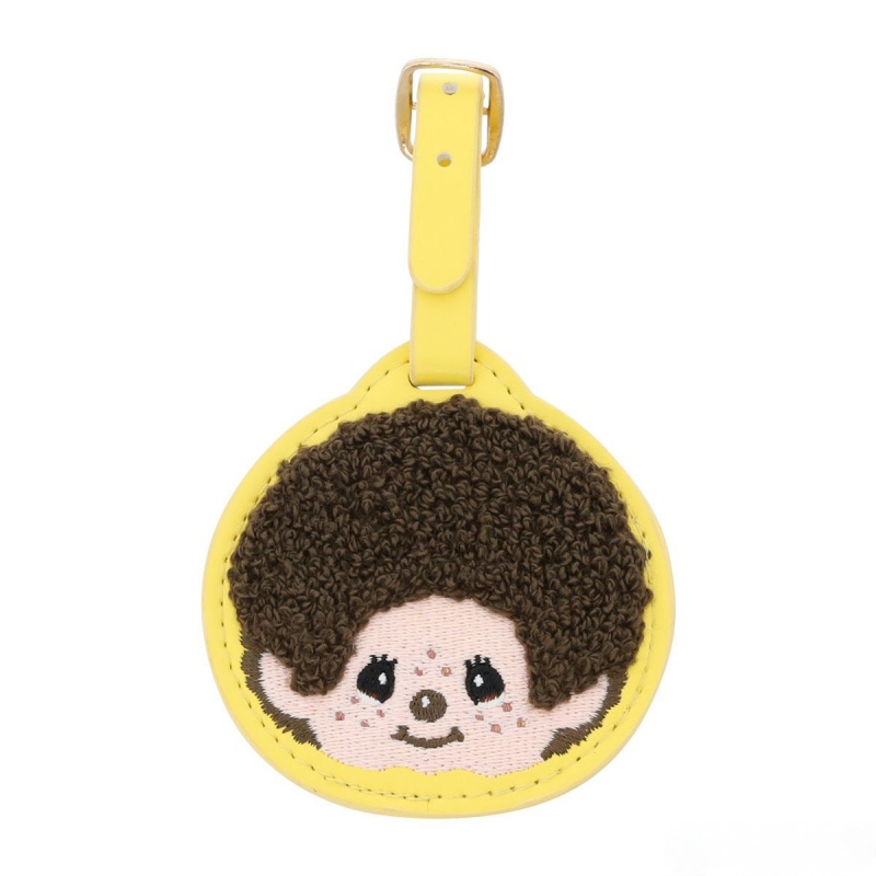 日系可爱蒙奇奇皮革行李牌包包挂件挂饰IC卡套卡通创意防丢挂牌