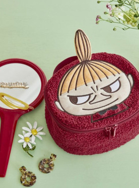 日系杂志附录包姆明刺绣毛绒化妆包收纳包小杂物收纳袋学生手提包