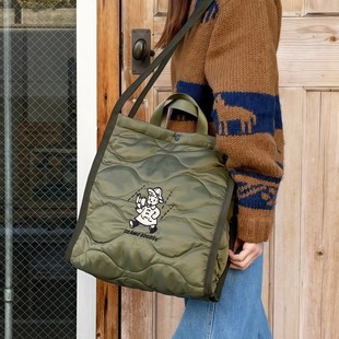 现货日系新款原田治单肩斜挎包大容量卡通刺绣手提包多功能收纳包