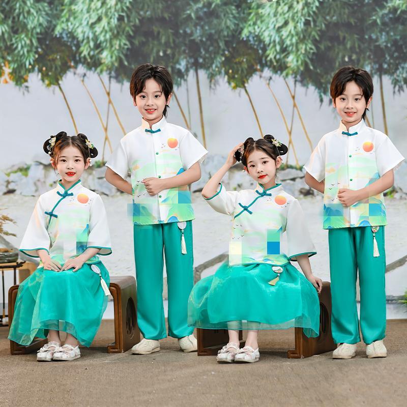 儿童合唱服国学幼儿园演出中国风小学生朗诵汉服六一儿童表演服装