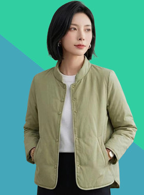 妈妈装冬装立领短款保暖棉衣棉服