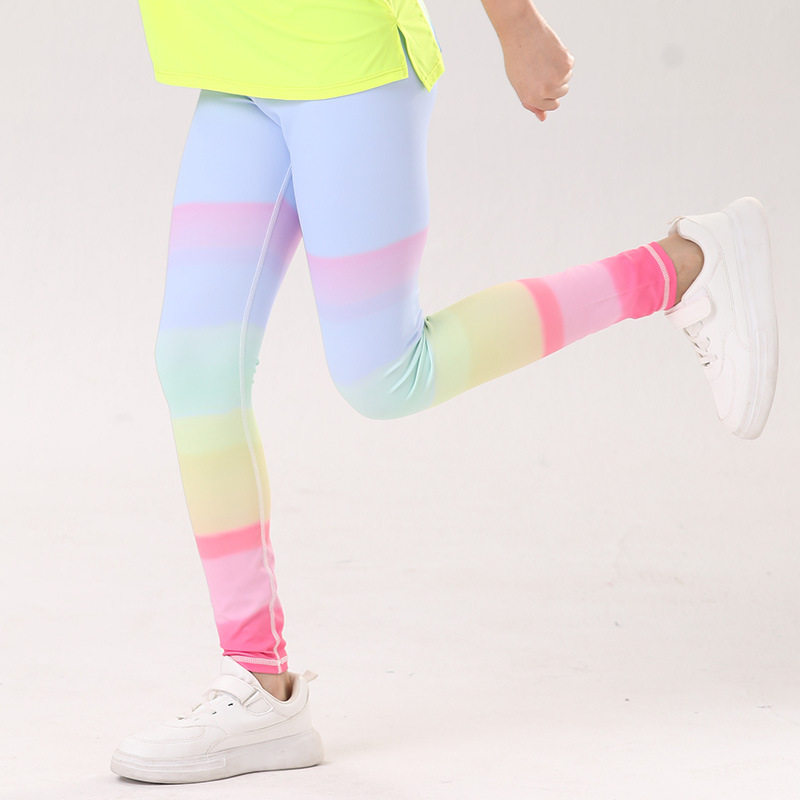 女童瑜伽裤24夏季新款鲨鱼裤儿童弹亲肤速干运动健身衣薄款裤子