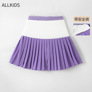 女童羽毛球服运动短裙速干裤裙防走光网球裙子半身裙跑步