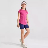 轻薄纯色速干T恤五分女童运动健身裤 冰感短袖 儿童瑜伽服套装 新款