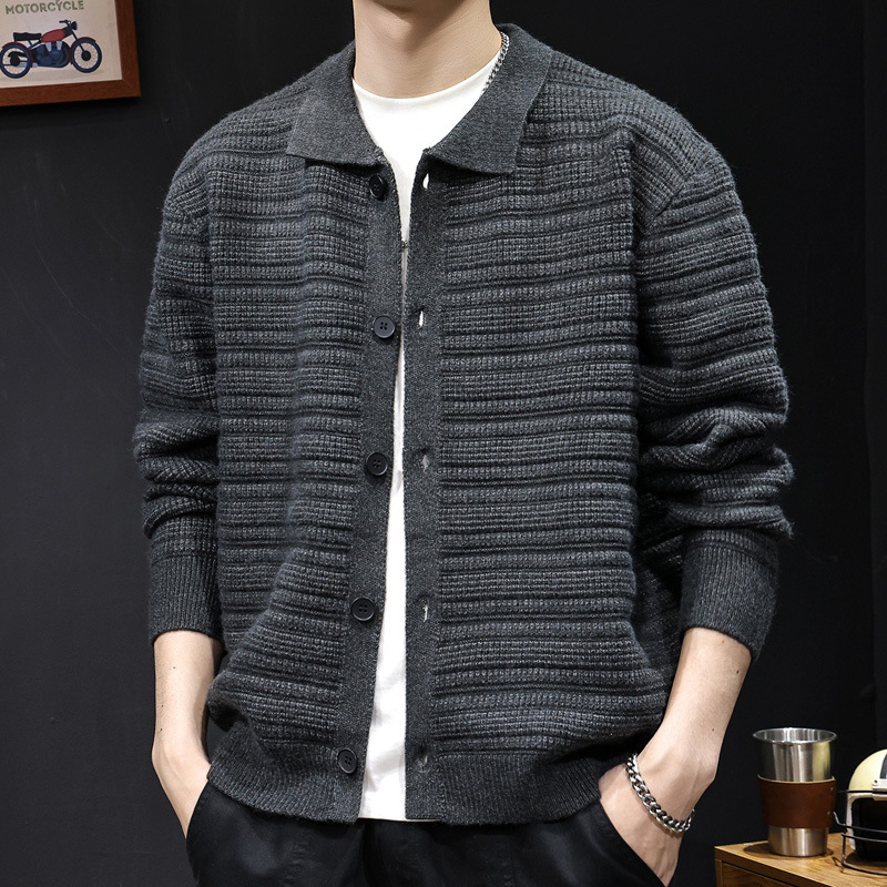 开衫毛衣男衬衫外套秋冬款男士重磅加厚长袖大码衣服2025新款复古
