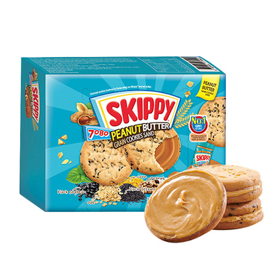 skippy四季宝韩国进口谷物花生酱夹心饼干办公室休闲小吃零食