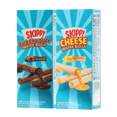 skippy四季宝印尼进口芝士味夹心巧克力蛋卷点心休闲零食品饼干