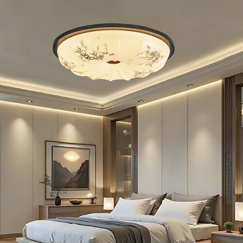 宋式美学新中式复古圆形吸顶灯