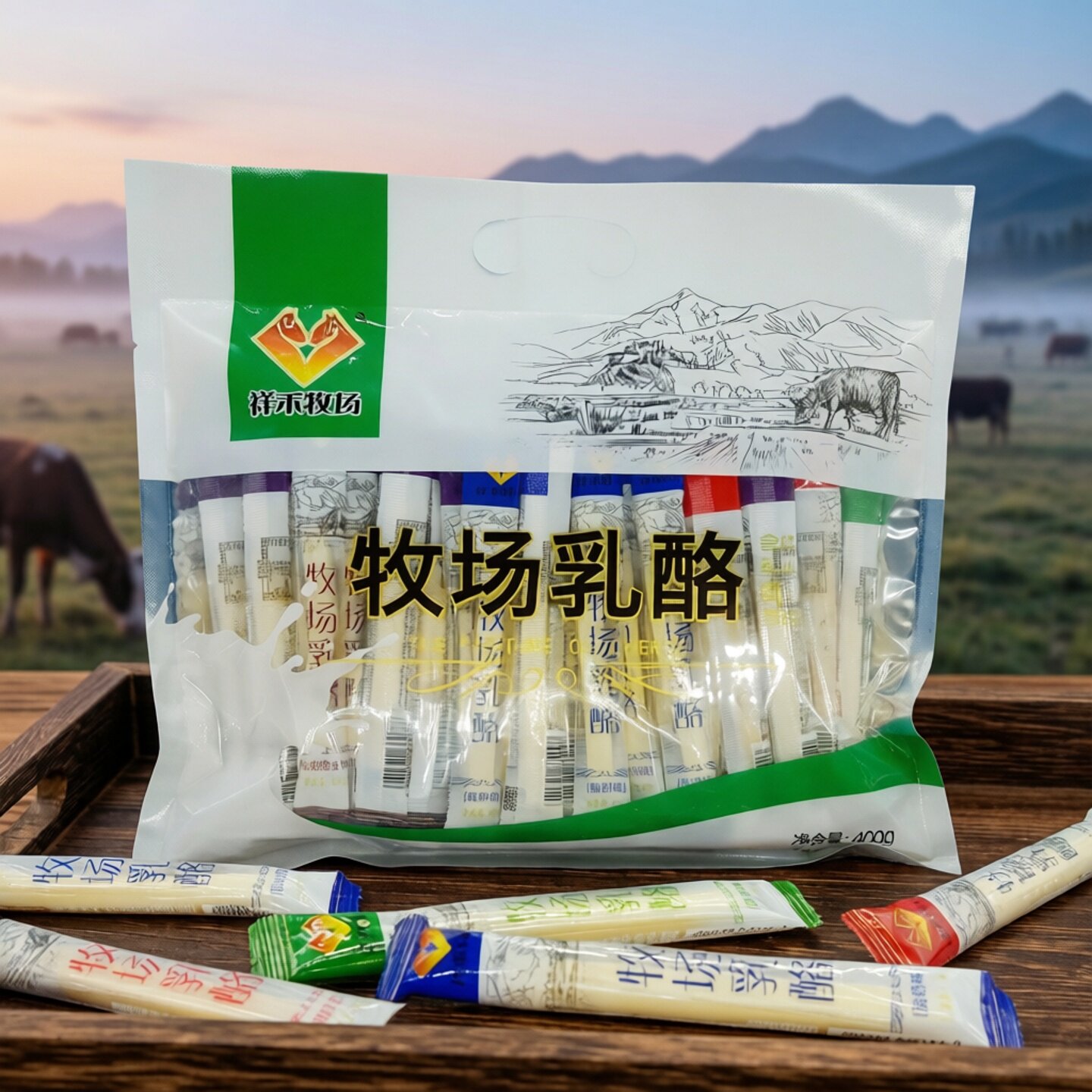 祥禾牧场乳酪条牧场乳酪牛奶条内蒙古特产北国情奶酪条儿童零食