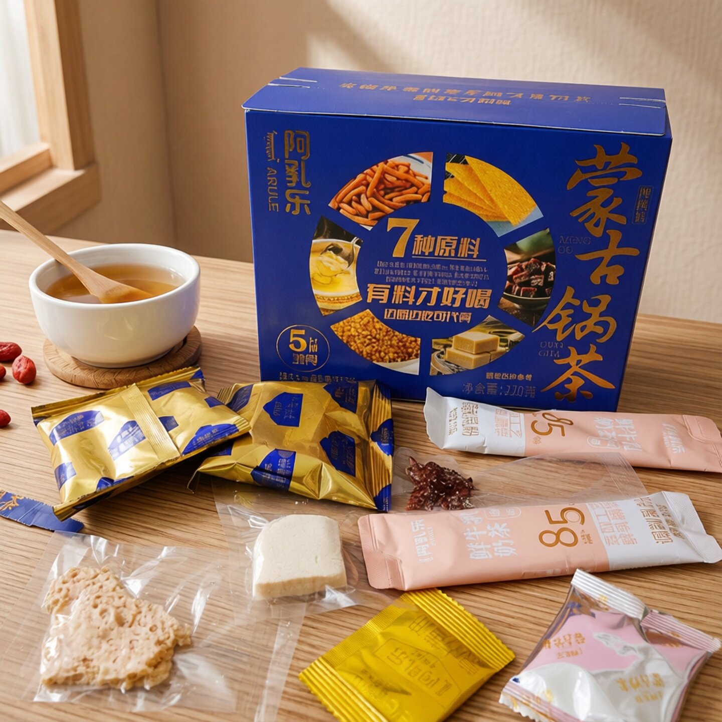 阿乳乐蒙古锅茶7种原料即冲