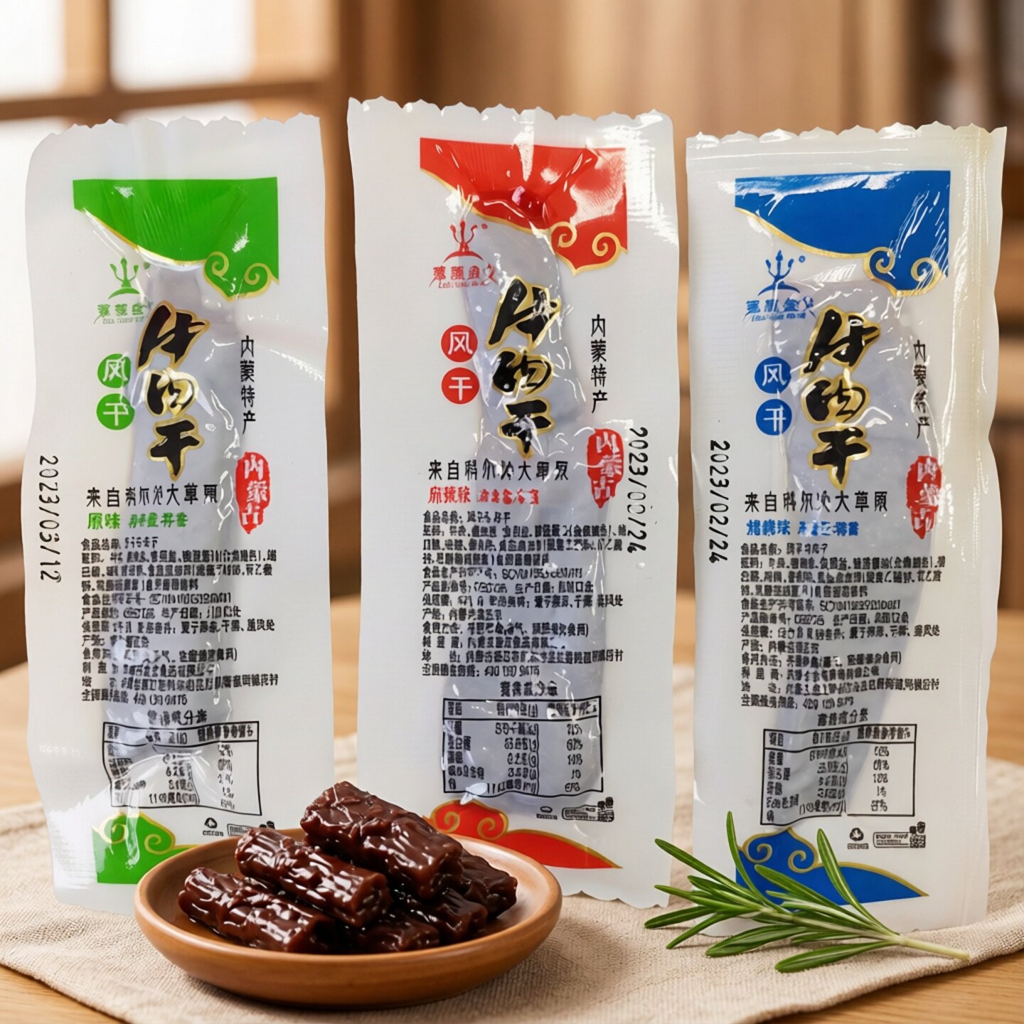 草原金戈风干牛肉干即食熟食内蒙古特产真空独立包装麻辣烧烤原味