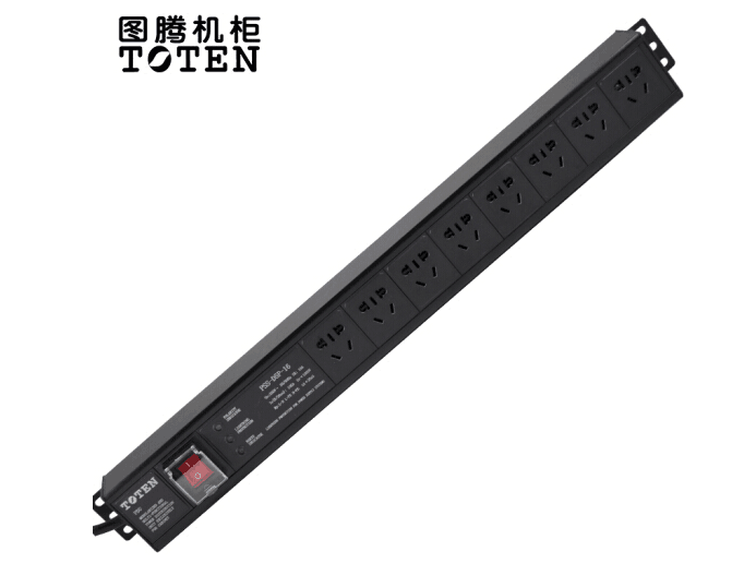 图腾（TOTEN） 图腾 PDU 机柜插座 8位10A PDU 3米长插线板 防雷 机柜电源分配器