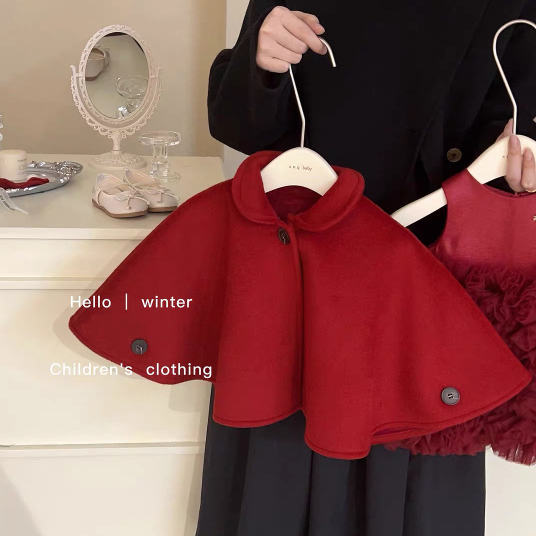 女宝宝斗篷冬季加绒加厚毛呢女童生日拜年礼服外出披风红色外套潮,童装/婴儿装/亲子装,披风/斗篷,淘宝优惠券,粉丝福利购,淘宝优惠卷