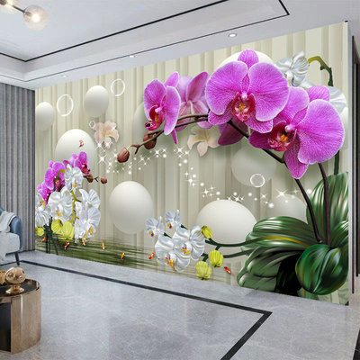 电视背景墙2026新款客厅墙贴画自粘立体花鸟简约沙发防水壁纸壁画