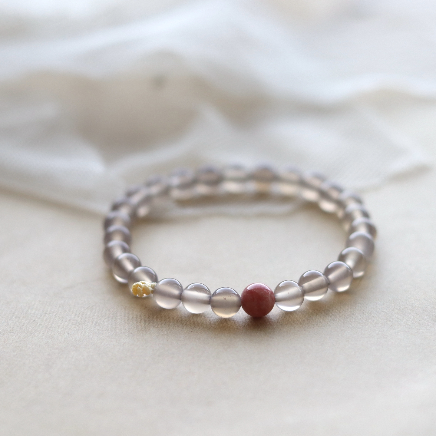 想陪着你-灰玛瑙手串情侣闺蜜