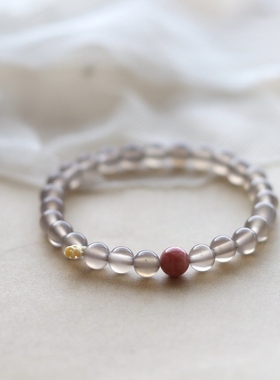 想陪着你-灰玛瑙手串情侣闺蜜