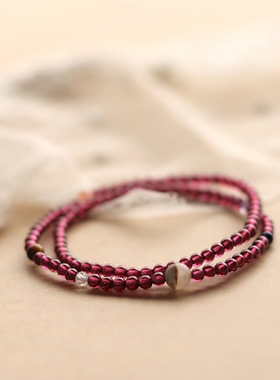 与岁月把酒言欢-石榴石手串