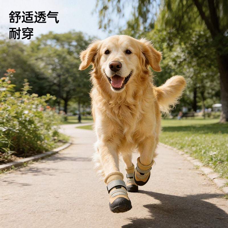 小狗鞋子夏季透气外出防脏软底小中大型犬鞋比熊甩不掉宠物鞋用品