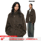 物理少年「克洛诺斯」插肩袖 活页设计全棉牛仔棕色短款 风衣外套