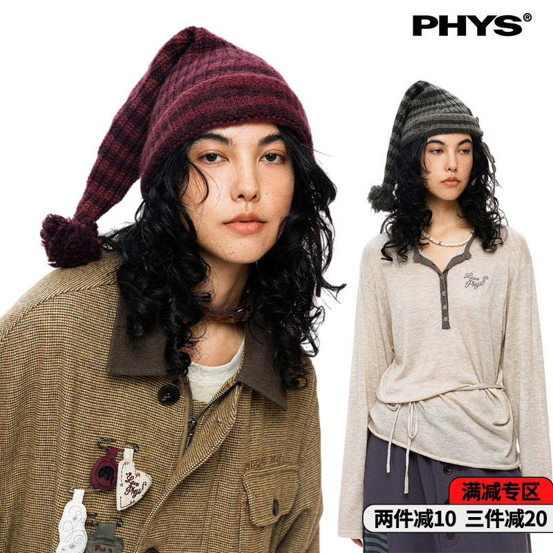 物理少年「瞌睡帽」复古毛球条纹刺绣拼接可调节抽绳三角睡衣帽,服饰配件/皮带/帽子/围巾,其他配件,淘宝优惠券,粉丝福利购,淘宝优惠卷