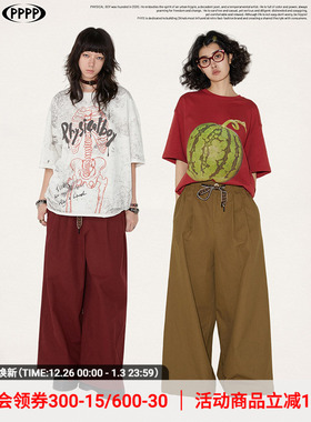 物理少年physical band系列「懒人裤」挺阔宽松织带休闲长裤夏