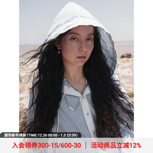 物理少年「蓝舵诗行」连帽长袖 明星同款 蕾丝边衬衫 线下同款