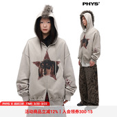 物理少年「莫西干杰克」复古朋克杰克毛绒直筒宽松连帽卫衣外套