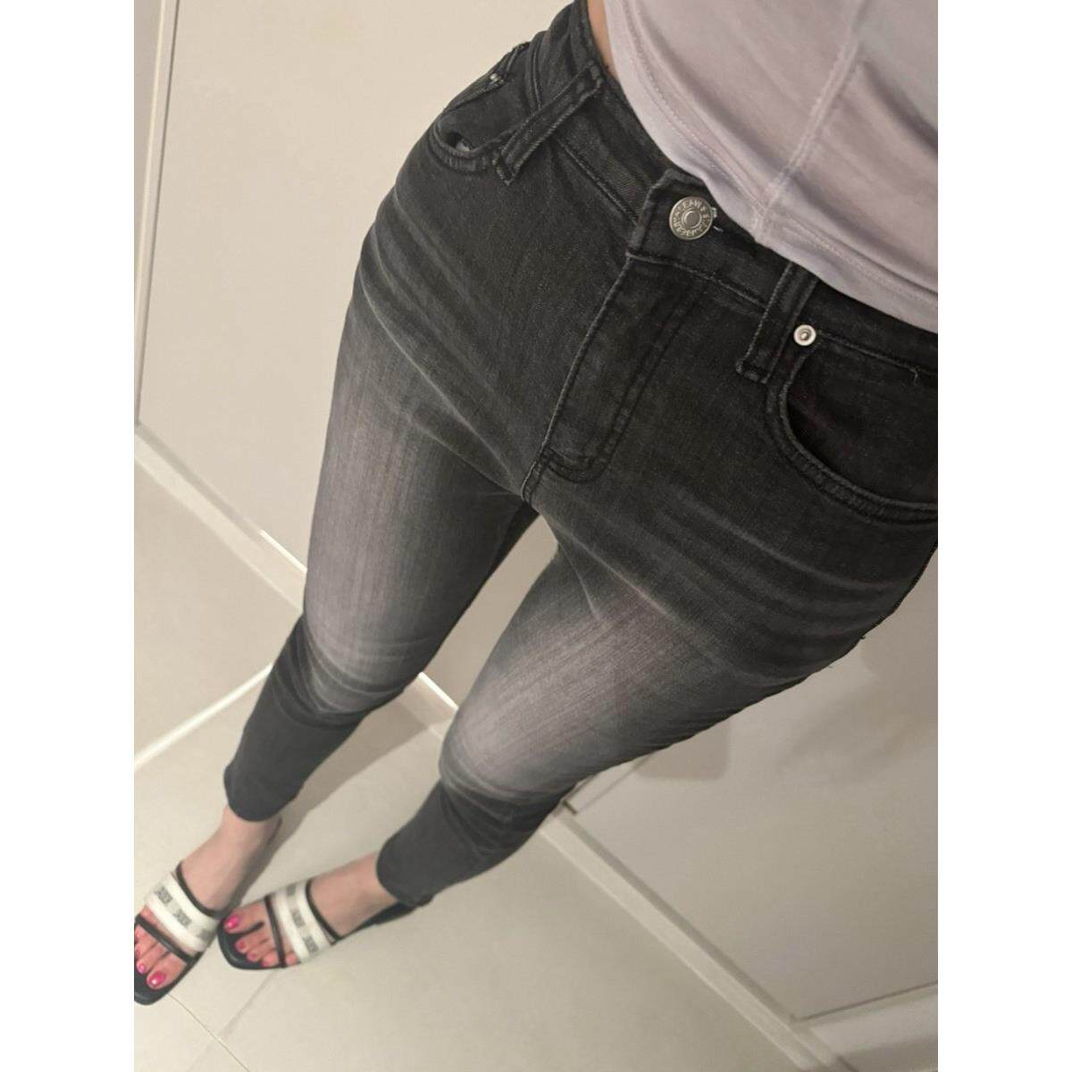 新款高光磨白显腿直高腰弹力修身显瘦包臀九分小脚铅笔裤女牛仔裤