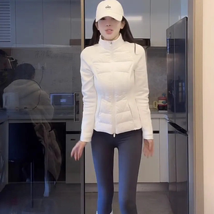 网红轻薄羽绒服女短款立领收腰修身显瘦防风打底外穿冬季运动外套