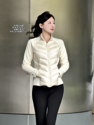 白色轻薄排骨修身羽绒服内胆女款