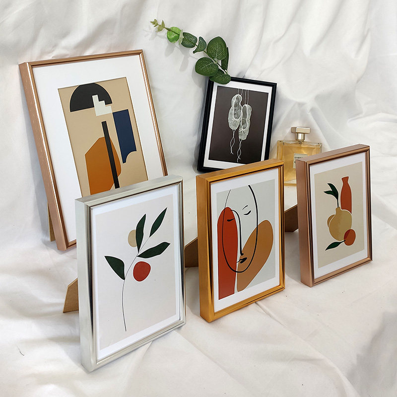 铝合金ins相框摆台6寸7 10寸16开a4a3相片架像框儿童简约画框挂墙