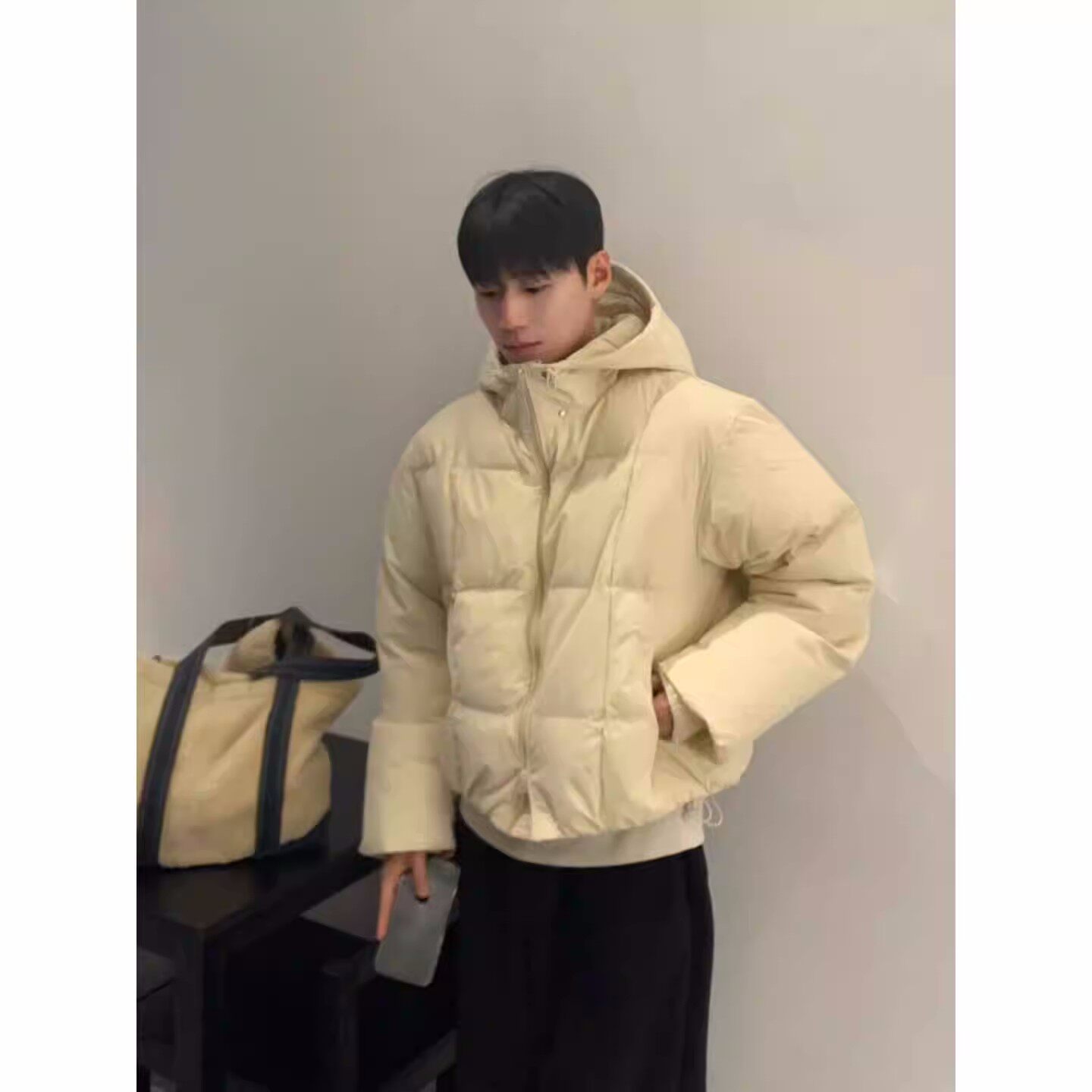 韩国东大门代购冬短款宽松防风保暖轻量棉服休闲棉衣外套男JK4920