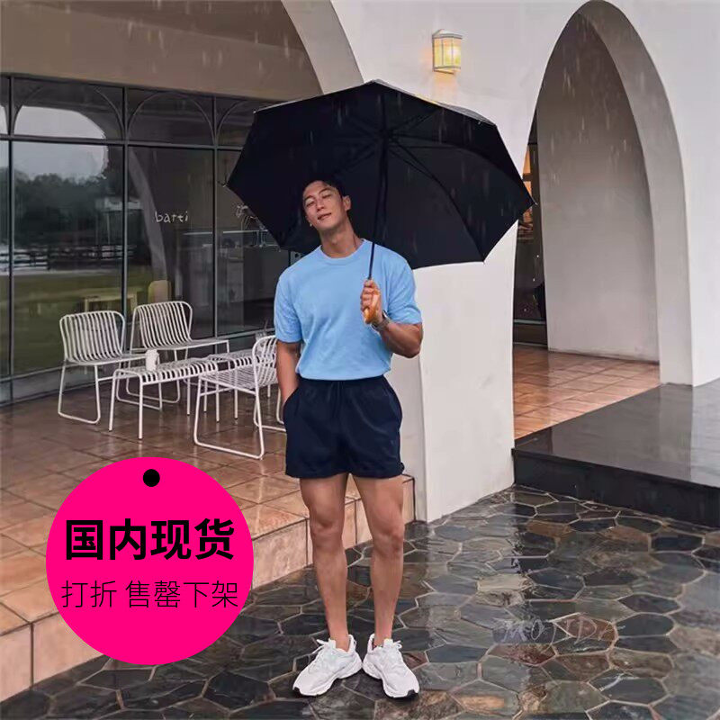 【特价现货】韩国东大门男装尼龙薄款直筒沙滩裤运动短裤男PT3364