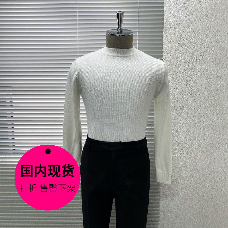 【福利特价韩国男装现货】套头衫针织男士修身打底休闲毛衣ST007