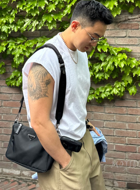 魔吉达韩国代购男装AVCE高品精梳棉背心双车线宽肩无袖T恤-TS4026