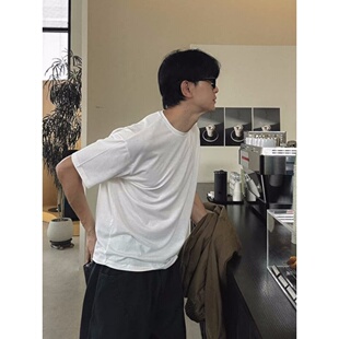 T恤宽松百搭清爽8色TS5341 高品纯色圆领亲肤百搭短袖 韩国代购 男装