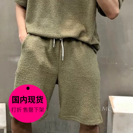 【特价现货】韩国东大门男装毛巾绒感薄款亲肤休闲运动短裤TS5799