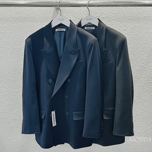 韩国代购男装东大门西服外套HOWELL双排扣轻熟潮搭宽松西装JK5168