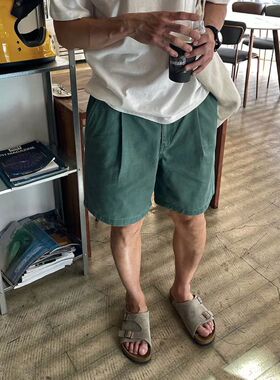韩国代购东大门男装高品DUDE高奢褶皱短款休闲短裤夏潮牌PT4429