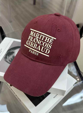 韩国潮牌marithe刺绣字母经典棒球帽男女情侣款高品质时尚鸭舌帽