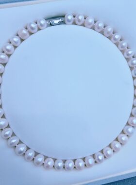 母亲节礼物诸暨淡水天然无核珍珠项链10—11大点位厚圆妈妈链新货