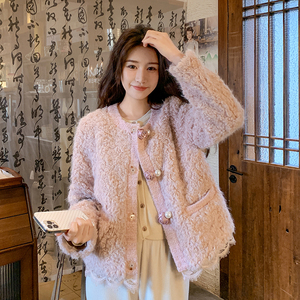 小香风毛毛外套羽绒服2D073-88117-90绒版P225-K328图片
