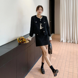 黑色亮片小香风套装女春2025新款轻奢气质高级感爆款套装裙两件套，女装套装/套裙，2D073