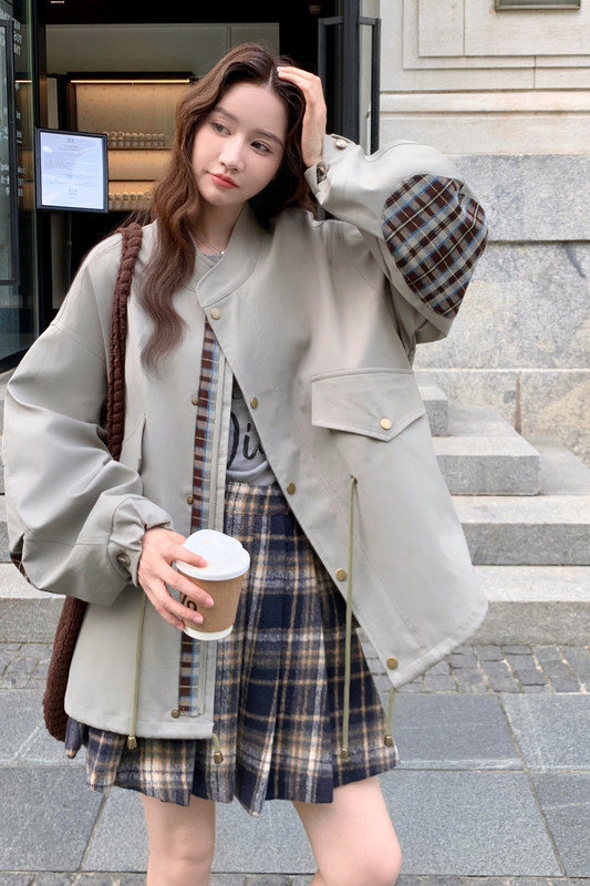 现货新款拼接工装风衣2D073-66119-P155-K228,女装风衣,2D073