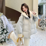 大货新款拼接羽绒服90绒2D073-66212-P325-K488，女装羽绒服，2D073